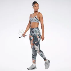 Sports Bras|Reebok Sports Bras Lux Strappy Allover Print Bold Bra