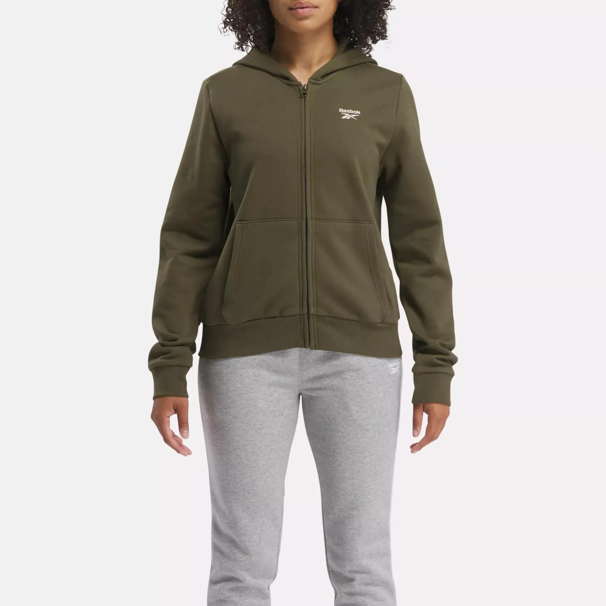 Loungewear|Reebok Loungewear Identity Small Logo Fleece Full-Zip Sweatshirt
