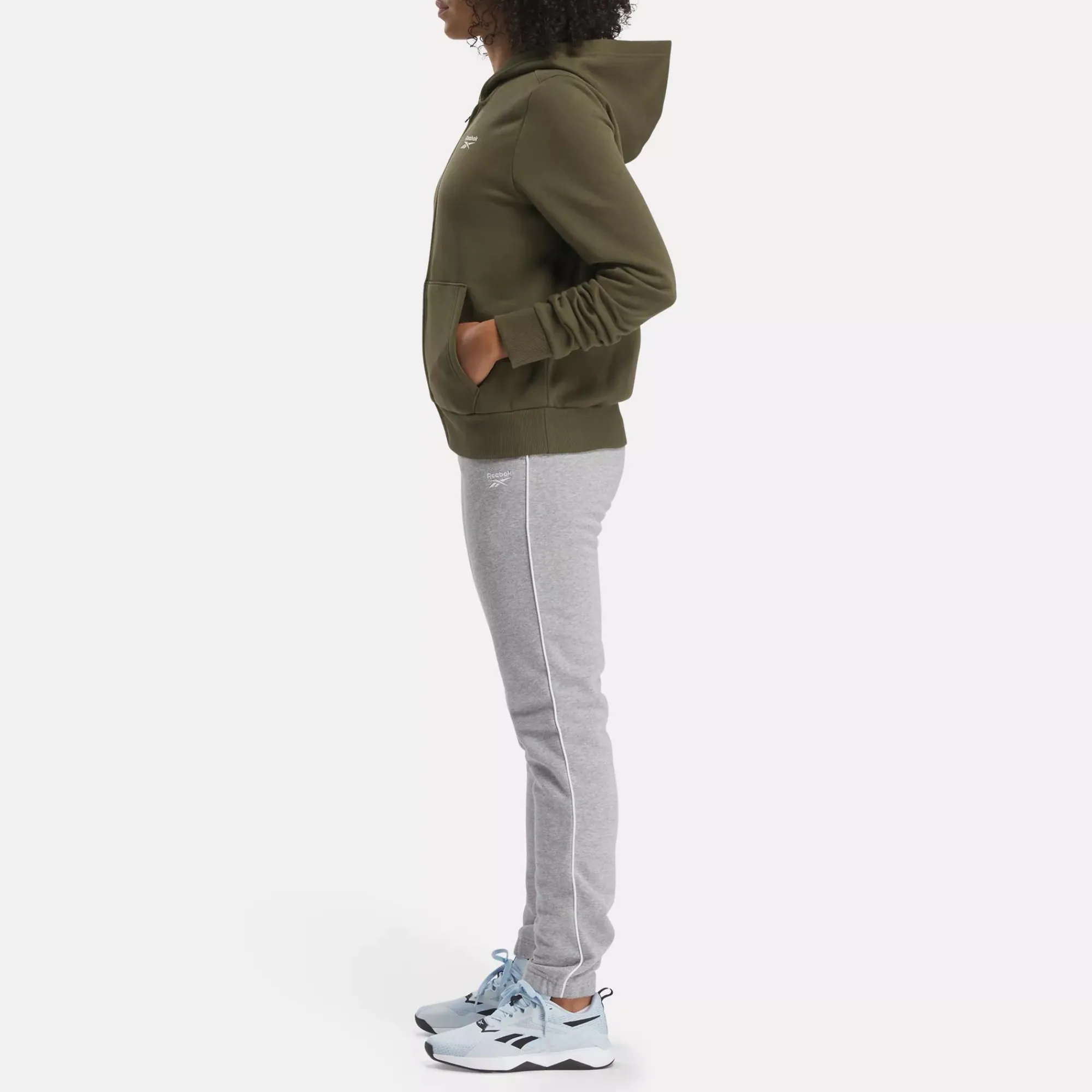 Loungewear|Reebok Loungewear Identity Small Logo Fleece Full-Zip Sweatshirt