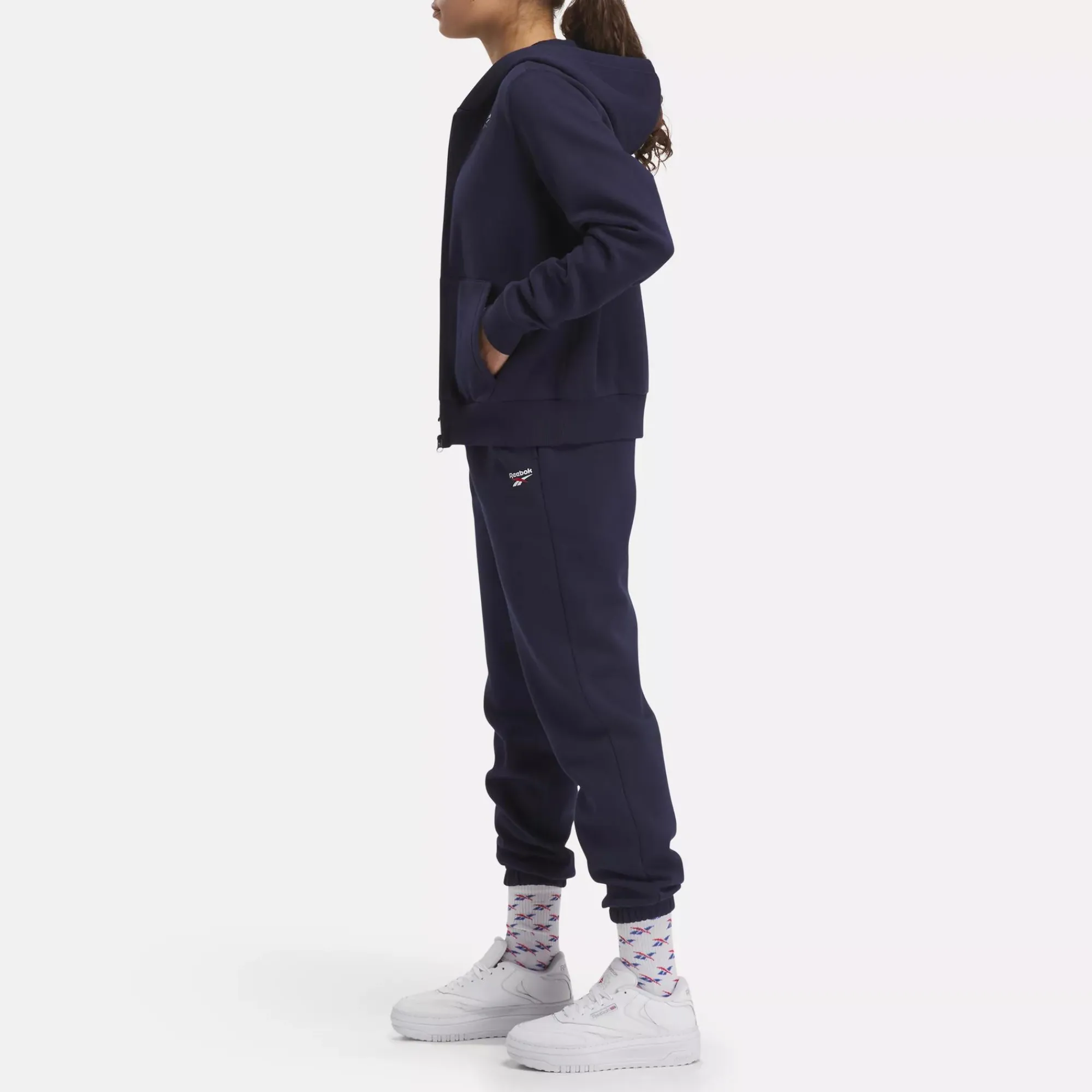 Loungewear|Reebok Loungewear Identity Small Logo Fleece Full-Zip Sweatshirt